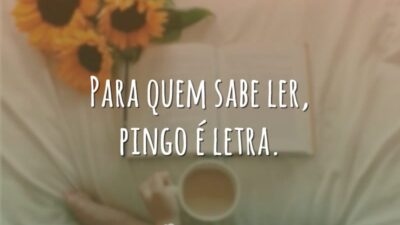 Para quem sabe ler, pingo é letra.