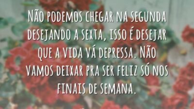 Não deseje que a vida vá depressa