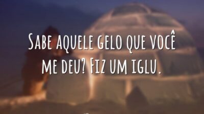 Sabe aquele gelo que você me deu? Fiz um iglu.