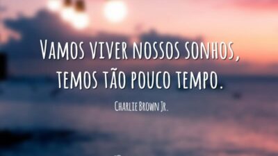 Vamos viver nossos sonhos, temos tão pouco tempo.