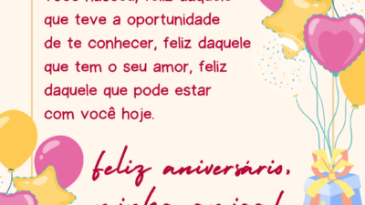 Feliz aniversário, minha amiga