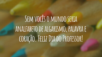 Sem vocês o mundo seria analfabeto de algarismo, palavra e coração. Feliz&hellip;