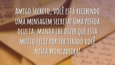 Amigo Secreto, você está recebendo uma mensagem secreta! Uma pessoa oculta, manda&hellip;