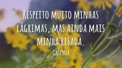 Respeito muito minhas lágrimas, mas ainda mais minha risada.