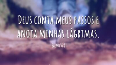 Deus conta meus passos e anota minhas lágrimas. (Salmo 56:8)