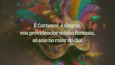 É Carnaval, é alegria, vou providenciar minha fantasia, só saio no raiar&hellip;