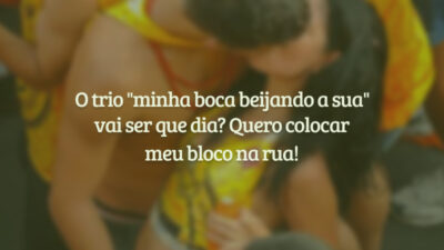 O trio "minha boca beijando a sua" vai ser que dia? Quero&hellip;