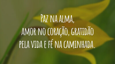 Paz na alma, amor no coração, gratidão pela vida e fé na&hellip;