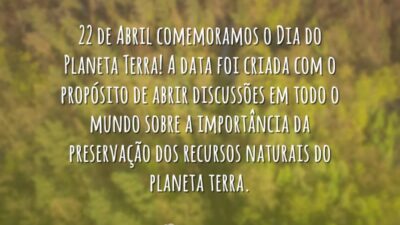 22 de Abril comemoramos o Dia do Planeta Terra! A data foi&hellip;