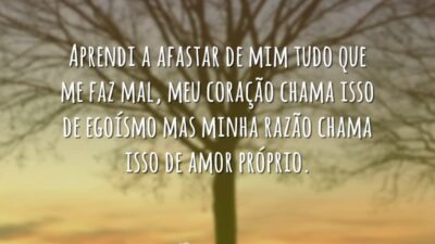Aprendi a afastar de mim tudo que me faz mal, meu coração&hellip;