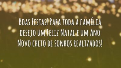 Boas Festas! Para toda a família desejo um Feliz Natal e um&hellip;