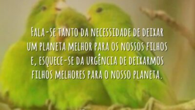 Fala-se tanto da necessidade de deixar um planeta melhor para os nossos&hellip;