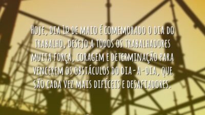 Hoje, dia 1º de maio é comemorado o dia do trabalho, desejo&hellip;