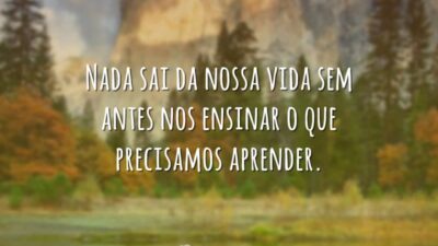 Nada sai da nossa vida sem antes nos ensinar o que precisamos&hellip;