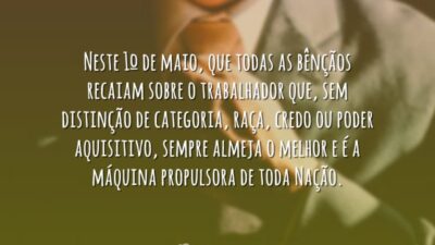 Neste 1º de maio, que todas as bênçãos recaiam sobre o trabalhador&hellip;