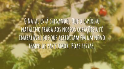 O Natal está chegando. Que o espírito natalino traga aos nossos corações&hellip;