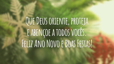 Que Deus oriente, proteja e abençoe a todos vocês. Feliz Ano Novo&hellip;