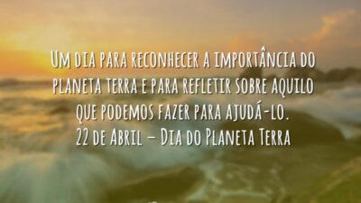 Um dia para reconhecer a importância do planeta terra e para refletir&hellip;