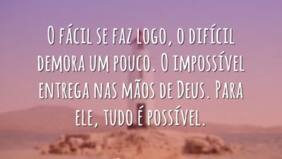 Entrega nas mãos de Deus