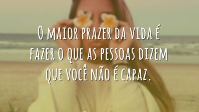 O maior prazer da vida é fazer o que as pessoas dizem&hellip;