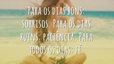Para os dias bons: sorrisos. Para os dias ruins: paciência. Para todos&hellip;