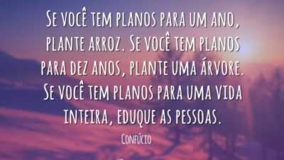 Se você tem planos para um ano, plante arroz. Se você tem&hellip;