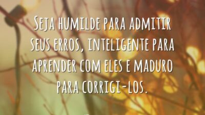 Seja humilde para admitir seus erros, inteligente para aprender com eles e&hellip;