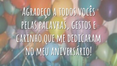 Agradeço a todos vocês pelas palavras, gestos e carinho que me dedicaram&hellip;