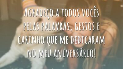 Agradeço a todos vocês pelas palavras, gestos e carinho que me dedicaram&hellip;