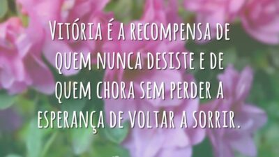 Vitória é a recompensa de quem nunca desiste e de quem chora&hellip;