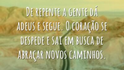De repente a gente dá adeus