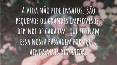 A vida não pede ensaios