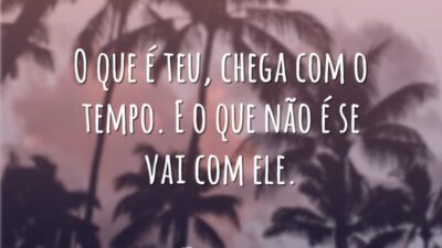 Tudo chega com o tempo