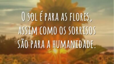 O sol é para as flores, assim como os sorrisos são para&hellip;