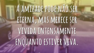 A amizade pode não ser eterna, mas merece ser vivida intensamente enquanto&hellip;
