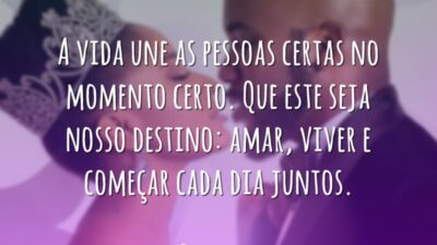 A vida une as pessoas certas no momento certo. Que este seja&hellip;