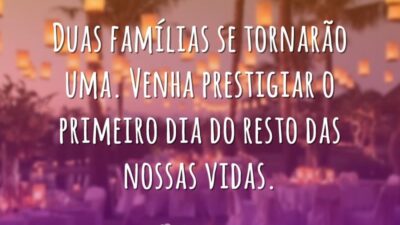 Duas famílias se tornarão uma. Venha prestigiar o primeiro dia do resto&hellip;