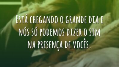 Está chegando o grande dia e nós só podemos dizer o sim&hellip;