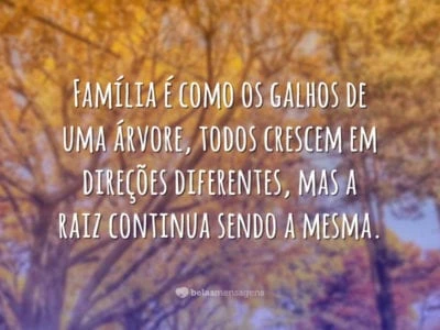 Família é como árvore