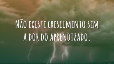 Não existe crescimento sem a dor do aprendizado.