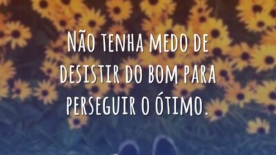Não tenha medo de desistir do bom para perseguir o ótimo.