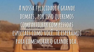A nossa felicidade é grande demais, por isso queremos compartilhar com pessoas&hellip;