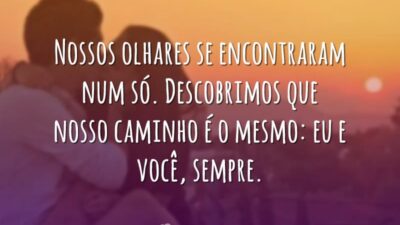 Nossos olhares se encontraram num só. Descobrimos que nosso caminho é o&hellip;