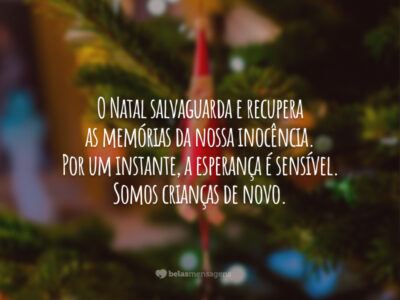 Natal é tempo da inocência