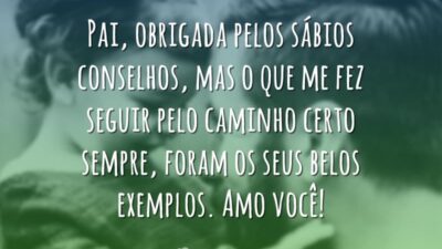 Pai, obrigada pelos sábios conselhos, mas o que me fez seguir pelo&hellip;