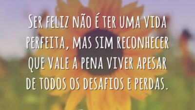 Ser feliz é reconhecer