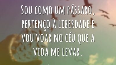 Sou como um pássaro, pertenço à liberdade e vou voar no céu&hellip;