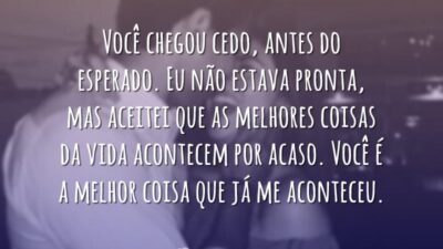 Você chegou cedo, antes do esperado. Eu não estava pronta, mas aceitei&hellip;