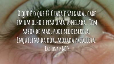 O que é o que é? Clara e salgada, cabe em um&hellip;