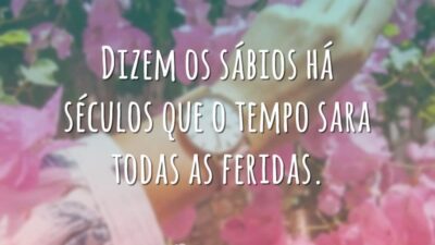 Dizem os sábios há séculos que o tempo sara todas as feridas.